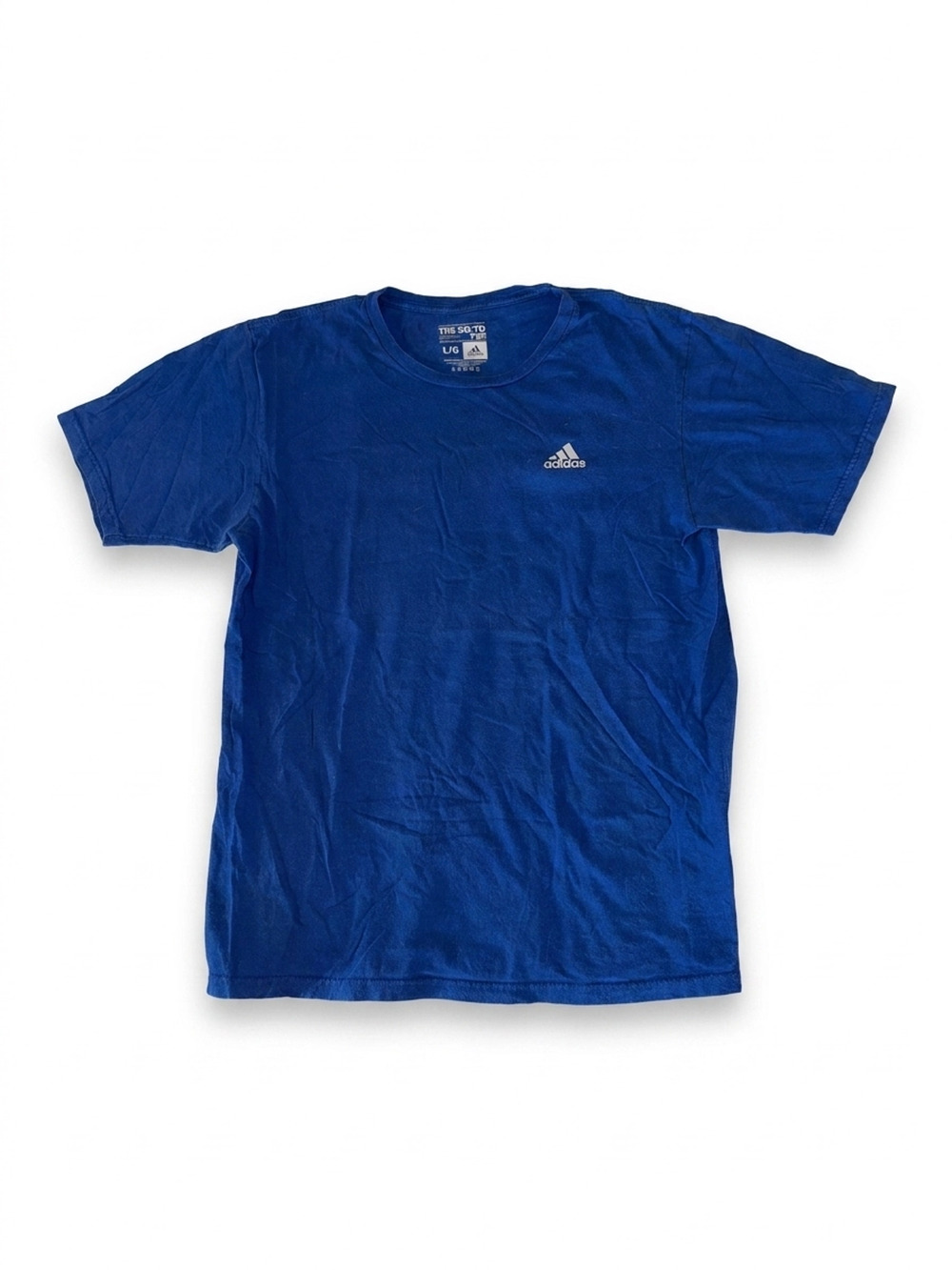Adidas Men's Tee | Blue | Size L | Classic Fit | Pre-Owned Good Condition